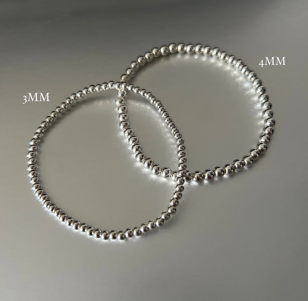 ALAIA BEADED BRACELET IN SILVER (S999) - Type 1 (3MM)