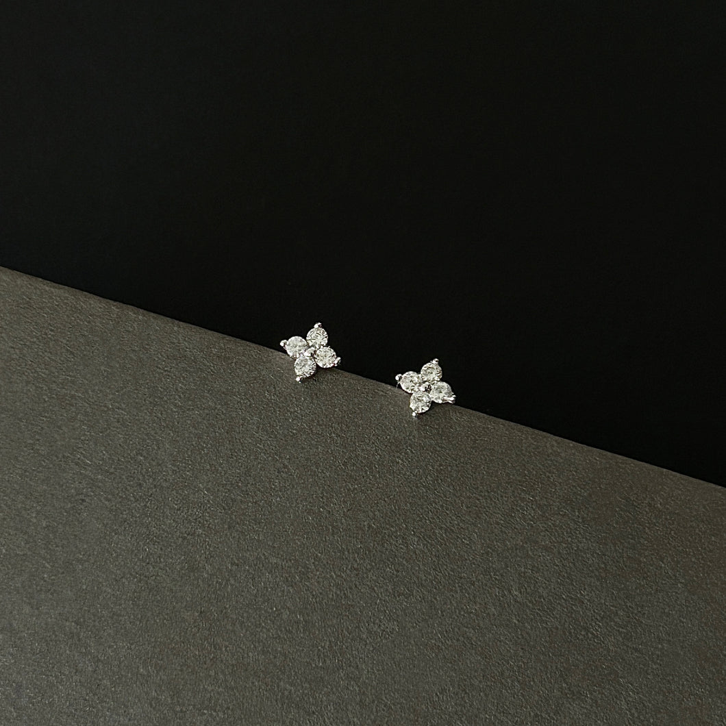 FLORAL MOTIF EARRINGS IN SILVER (S925)