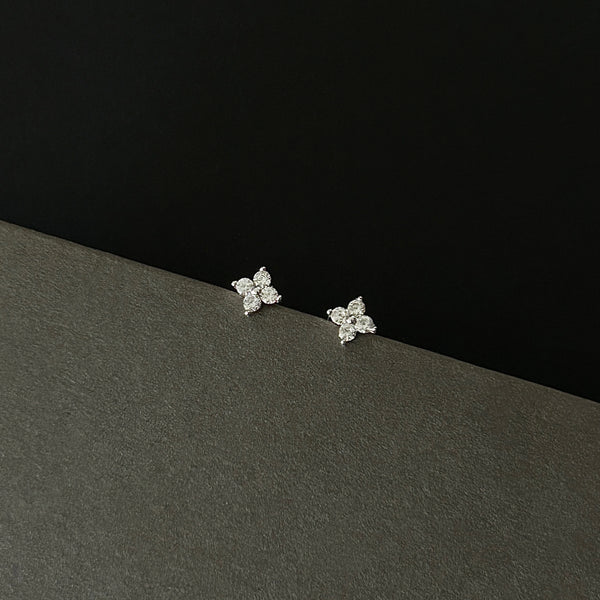 FLORAL MOTIF EARRINGS IN SILVER (S925)